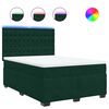 vidaXL Cama com molas/colch&atilde;o 160x200 cm veludo verde-escuro