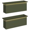vidaXL Floreira de jardim com LED 2 unid. Verde-Azeitona