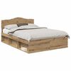 vidaXL Estrutura da Cama com cabeceira Carvalho Artesanal 140 x 190 cm