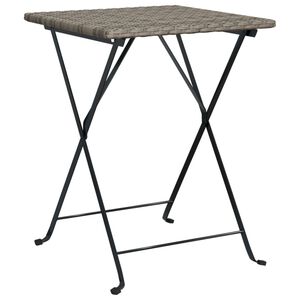 vidaXL Mesa de bistr&ocirc; dobr&aacute;vel 55x54x71 cm vime PE cinzento
