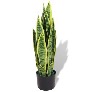 vidaXL Planta espada-de-s&atilde;o-jorge artificial com vaso 65 cm verde