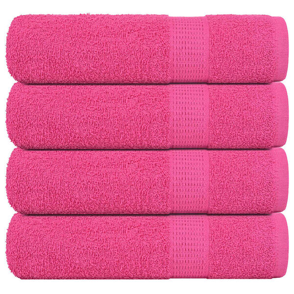 vidaXL Toalhas de banho FROGN 4 pcs 100x150 cm 360 g/m&sup2; rosa