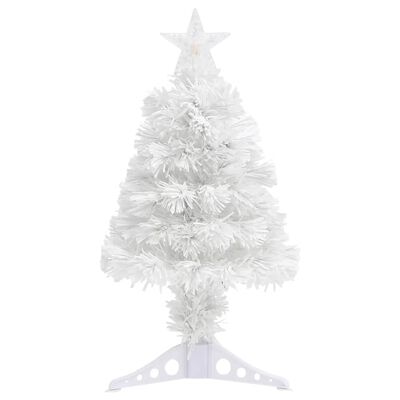 vidaXL Árvore Natal artificial pré-iluminada 64 cm fibra ótica branco