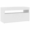vidaXL M&oacute;vel de TV com luzes LED 75x35x40 cm branco brilhante
