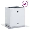 vidaXL Bases de poste quadradas 4 pcs prata 121x121mm a&ccedil;o galvanizado