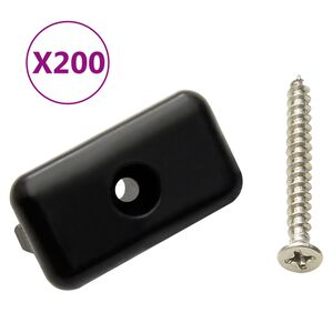 VidaXL Clipes pavimento c/ parafusos 200 pcs pl&aacute;stico/a&ccedil;o inoxid. 304