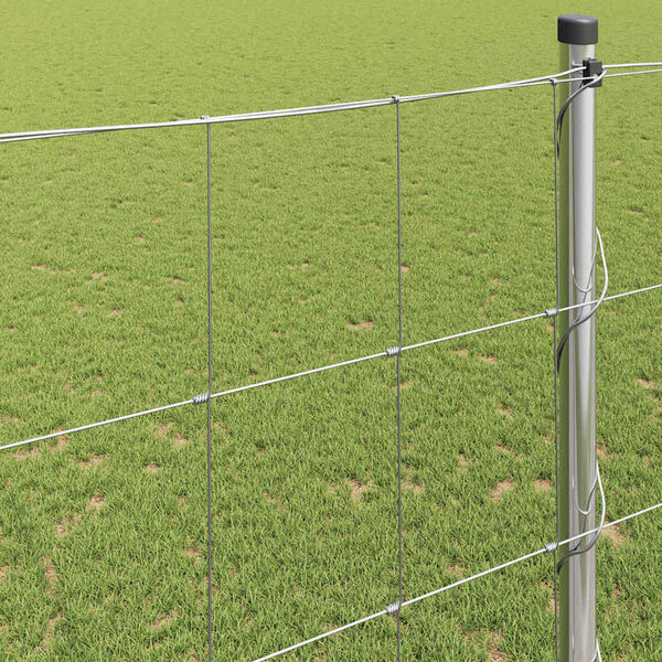 vidaXL Cerca de campo Prateado 50 x 1,5 m A&ccedil;o galvanizado