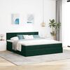 vidaXL Estrutura de cama otomana com colch&atilde;o 200x200 cm verde escuro