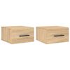 vidaXL Mesas de cabeceira parede 2 pcs 35x35x20 cm cor carvalho sonoma