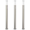 vidaXL Lumin&aacute;rias de balizamento com sensor, 3 unidades, 110 cm, a&ccedil;o inoxid&aacute;vel, IP44