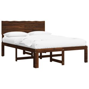 vidaXL Estrutura de Cama de Casal com Cabeceira ROSTOCK Marrom Escuro