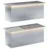 vidaXL Floreira de jardim com LED 2 unid. Prateado 40 x 100 x 40 cm