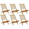 vidaXL Cadeiras de jardim dobr&aacute;veis 6pcs madeira de ac&aacute;cia maci&ccedil;a bege