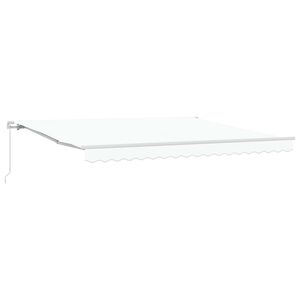 vidaXL Toldo Retr&aacute;til Manual Branco 400 &times; 300 cm Poli&eacute;ster e Alum&iacute;nio