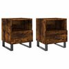 vidaXL Mesa de cabeceira 2 pcs derivados de madeira carvalho fumado