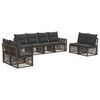 vidaXL Conjunto de Sof&aacute; de Jardim 8 unid. Cinza e Cinza Escuro vime PE
