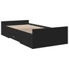 vidaXL Estrutura cama c/ gavetas 75x190 cm derivados de madeira preto