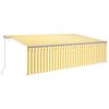 vidaXL Toldo retr&aacute;til manual com estore/LED 5x3 m amarelo e branco