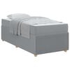 vidaXL Estrutura da Cama com colch&atilde;o Cinzento-claro 90 x 190 cm tecido