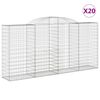 vidaXL Cestos gabião arqueados 20 pcs 300x50x140/160 cm