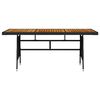 vidaXL Mesa de jardim 160x70x72 cm vime PE e acácia maciça preto