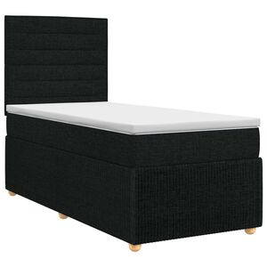 vidaXL Cama box spring com colch&atilde;o Preto 80 x 200 cm Tecido