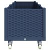 vidaXL Vaso/floreira de jardim c/ rodas 240x50x54 cm PP cinzento azul