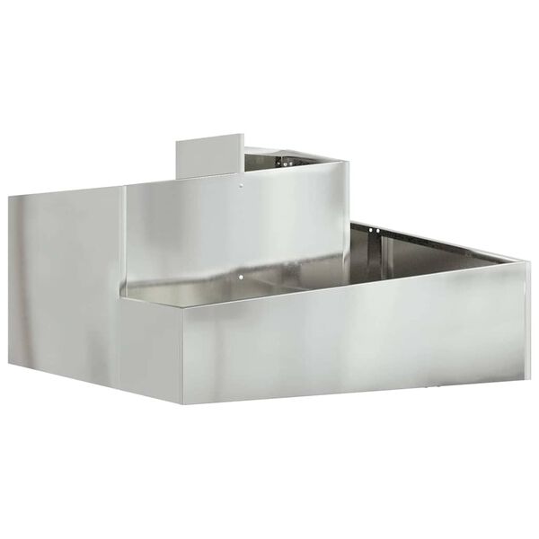 vidaXL Vaso de Jardim Prateado 80 x 80 x 50 cm A&ccedil;o Galvanizado