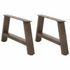 vidaXL P&eacute;s para mesa de centro em formato A, 2 pe&ccedil;as, 70x (30-31) cm, a&ccedil;o