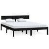 vidaXL Estrutura de cama 160x200 cm pinho maci&ccedil;o preto