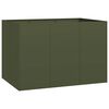 vidaXL Vaso floreira 120x80x80 cm a&ccedil;o verde azeitona