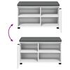 vidaXL Banco de Hall com almofada com porta Branco 80 x 38 x 46 cm