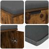 vidaXL Banco de Hall com almofada Carvalho Defumado 100 x 38 x 46 cm