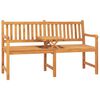 vidaXL Banco de jardim 3 lugares c/ mesa 150 cm madeira de teca maci&ccedil;a
