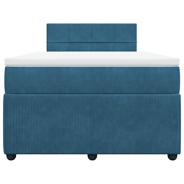 vidaXL Cama boxspring com colch&atilde;o 120x200 cm veludo azul