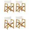 vidaXL Conjunto de 4 cadeiras dobr&aacute;veis em tecido branco creme.