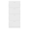 vidaXL Sapateira 63x24x147 cm derivados de madeira branco brilhante