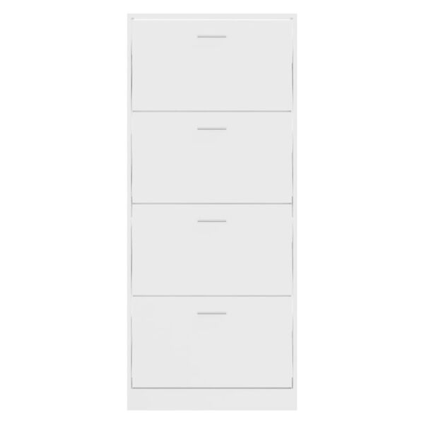 vidaXL Sapateira 63x24x147 cm derivados de madeira branco brilhante