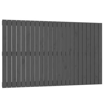 vidaXL Cabeceira de parede 147x3x90 cm madeira de pinho maciça cinza