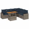 vidaXL 7 pcs conjunto sof&aacute;s p/ jardim c/ almofad&otilde;es vime PE cinzento