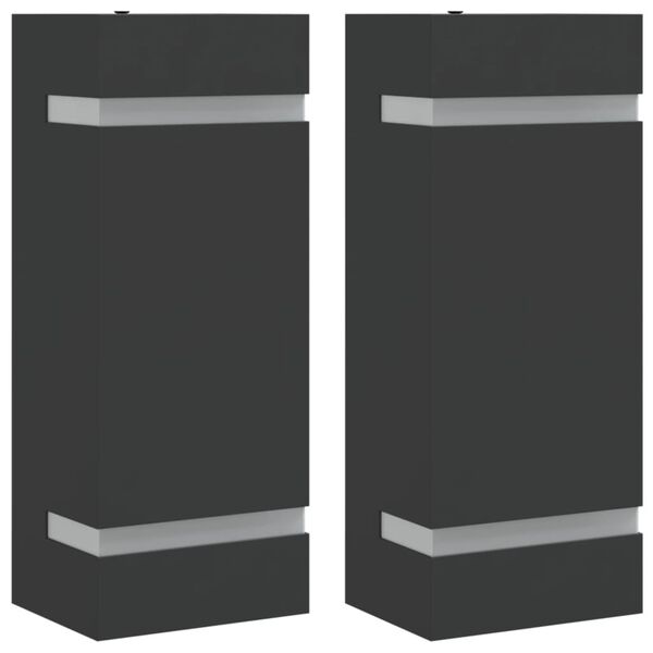 vidaXL Candeeiros de parede p/ exterior 2 pcs a&ccedil;o inoxid&aacute;vel preto