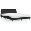 vidaXL Cama com colch&atilde;o Dover 160x200 cm couro artificial preto