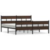vidaXL Estrutura cama sem colchão 193x203 cm metal carvalho castanho