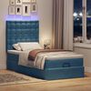 vidaXL Estrutura cama otomana colch&otilde;es 80x200 cm veludo azul escuro