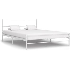 vidaXL Estrutura de cama em metal branco 140x200 cm