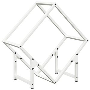 vidaXL Suporte para lenha 50x25x50 cm a&ccedil;o laminado a frio branco