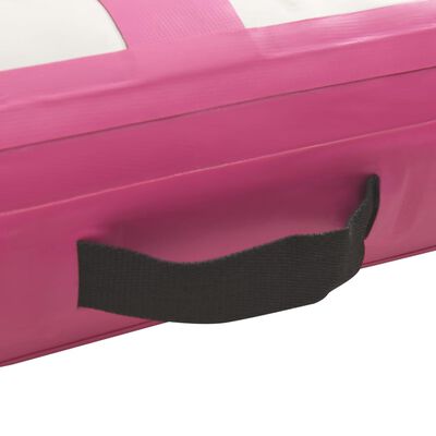 vidaXL Colchão de ginástica insuflável c/ bomba 800x100x20 cm PVC rosa