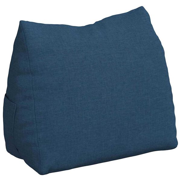 vidaXL Travesseiro para Costas Azul 45 x 20 x 35 cm tecido