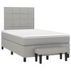 vidaXL Cama boxspring com colch&atilde;o 120x190 cm tecido cinzento-claro