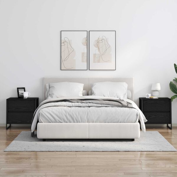 vidaXL Mesa-de-cabeceira 2 pcs Carvalho Preto 50 x 39,5 x 50 cm